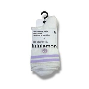 Lululemon NWT Daily Essential Socks in White Lavender Size XL